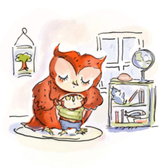 owl mom and owlet illustration vicky rubin